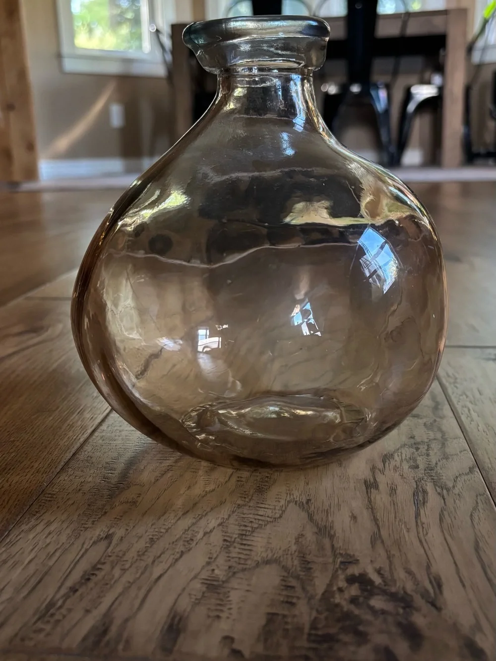 Hand-Blown Smoky Brown Glass Vase